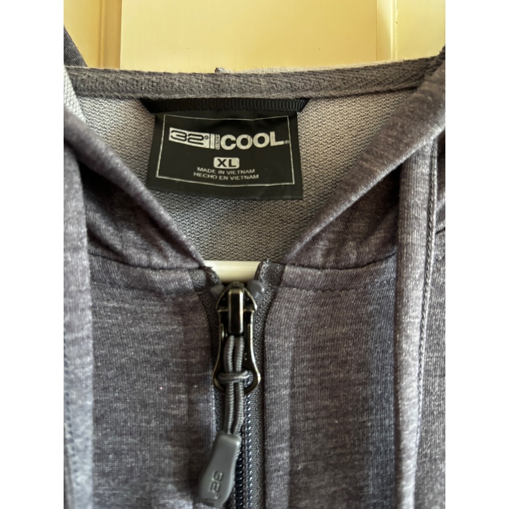 32 Degrees Cool Mens XL Full Zip Hoodie Charcoal Gray Heathered Lightweight - Picture 2 of 5